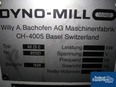 USED Chicago Boiler KD25C CHICAGO BOILER DYNO MILL HORZONTAL MEDIA MILL