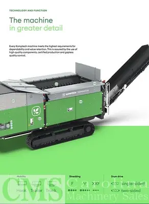 USED 2018 KOMPTECH TERMINATOR 6000S MOBILE SHREDDER
