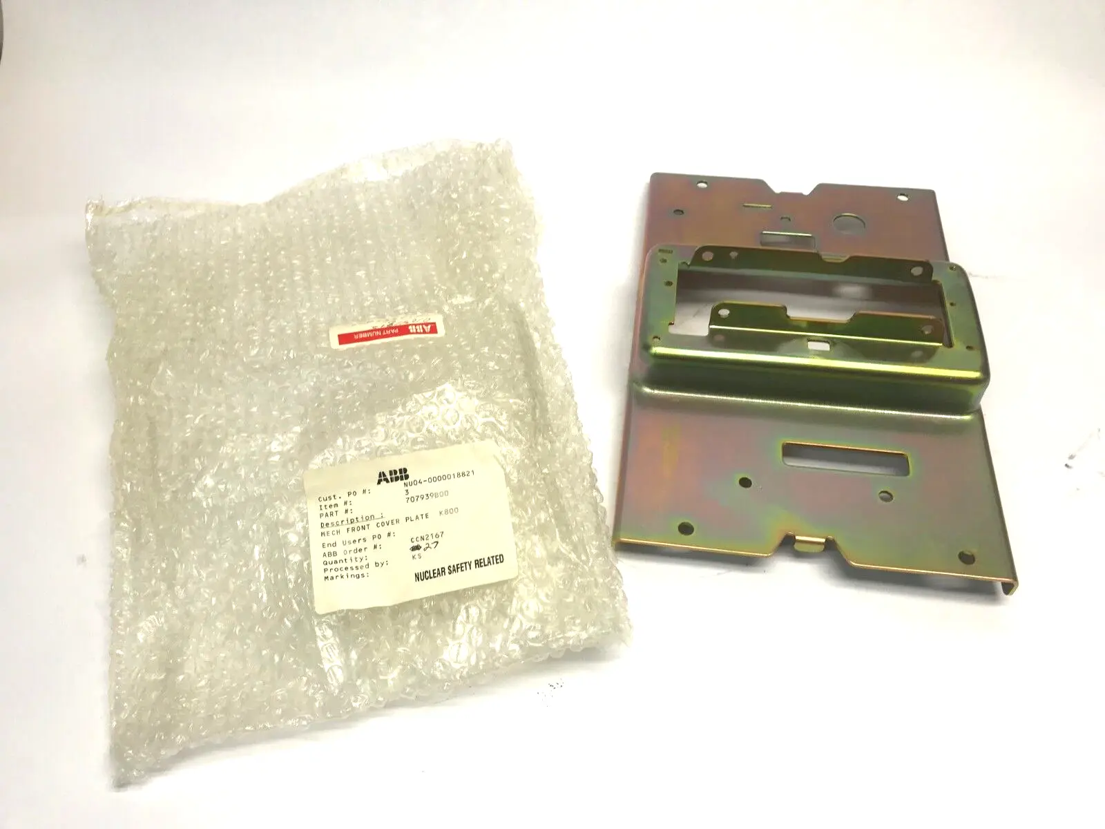 USED ABB MECH FRONT COVER PLATE, K800
