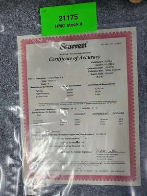 Used STARRETT _UNKNOWN_ Granite Surface Plates Pennsylvania US | Hildebrand Machinery Co. #1485900