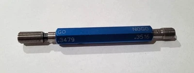 3/8-24 UNF-3B BALAX GO & NO GO Thread Plug Gage GO P.D. .3479 & NOGO PD .3516