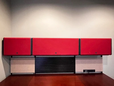 U-Shaped Desk with Roll-Top Wall Unit