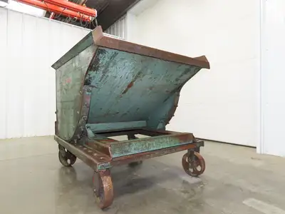 Self Dumping Hopper 1/2 Yd Capacity Heavy Duty Steel Casters 52x38x41"