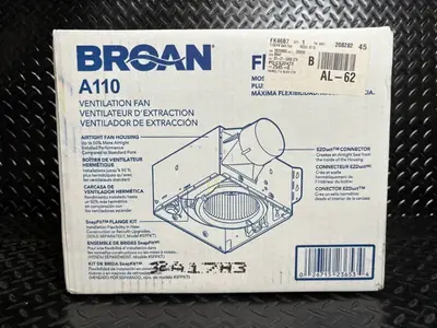 Broan A110 Ventilation Fan - 110 CFM, 3.0 Sones