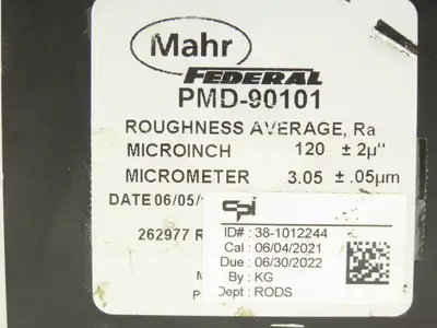 Mahr PMD-90101 Portable Surface Roughness Test Specimen Set of 5