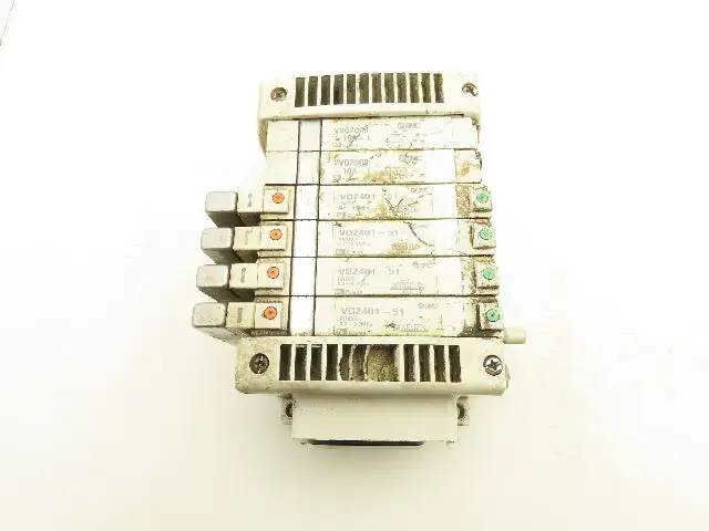 SMC VVQ2000-10A-1 VQ2401-51 Pneumatic Solenoid Valve 6-Station Manifold Block