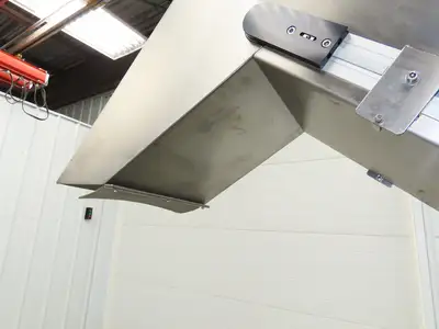 Helatec Held AG Stainless Incline Feed Conveyor 300mm Cleated Belt 64"L 230V 1PH