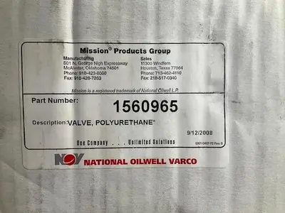 National Oilwell Mission Polyurethane Pump Valve PN 1560965