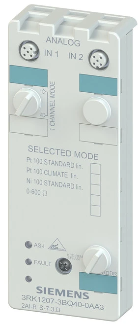 Siemens 3RK1207-3BQ40-0AA3 AS-i Interface Compact Module K60, Analog, 2 AI, IP67 [New]