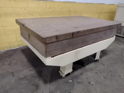 72 X 48" X 12" 4 LIP PINK GRANITE SURFACE PLATE WITH STAND: STOCK 17346