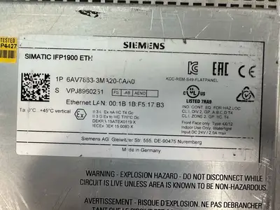 Siemens Simatic IFP1900 ETH 6AV7863-3MA20-0AA0 (8.6.8)