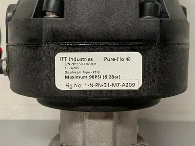 USED ITT PURE-FLO A209 STAINLESS STEEL 3-WAY DIAPHRAGM VALVE W/ 1" & 2" SANITARY FITS