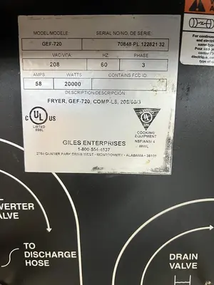 Used GILES GEF-720 Cookers / Coolers / Fryers Florida US | BAM Discount Restaurant Equipment #1545414