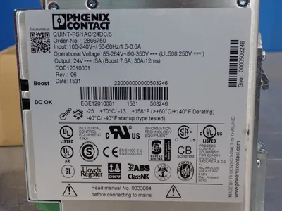 Used 2015 PHOENIX CONTACT QUINTPS/1AC/24DC/5 DIN Rail Power Supplies Ohio US | HGR 24 #1020247