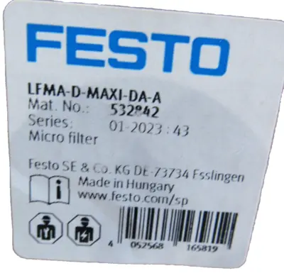 NEW FESTO LFMA-D-MAXI-DA-A MICRO FILTER 532842 LFMADMAXIDAA