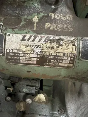 3,000 LBS X 12" LITTELL MODEL #20-12 DOUBLE END PULL OFF UNCOILER COIL REEL: STOCK #23705
