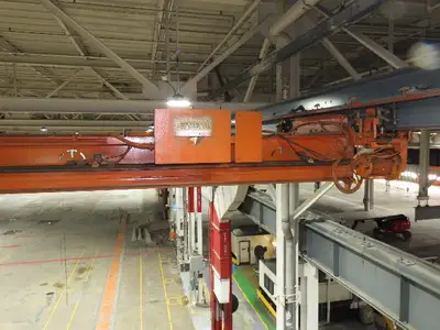 Cleveland Tramrail P&H 1/2 Ton Single Girder Underhung Bridge Crane 45' 10" Span