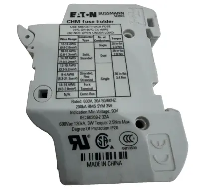 NEW 3 COUNT EATON BUSSMANN CHM3DIU FUSE-DISCONNECTOR 690V 32A