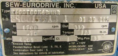 NEW SEW EURODRIVE DFT80K4RMHR MOTOR R40DT80K4BNHR
