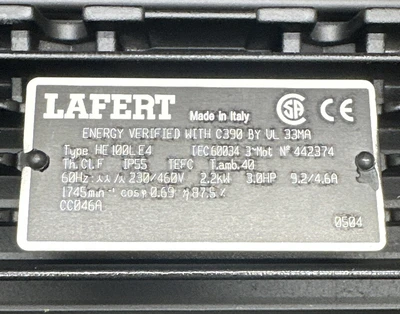 NEW Lafert HE100LE4-9L