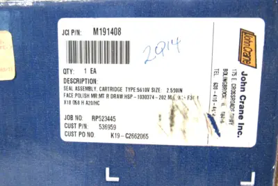 NEW JOHN CRANE M191408 SEAL ASSEMBLY, CARTRIDGE 2.500" 536959