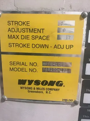 USED 1999 Wysong FAB100-120