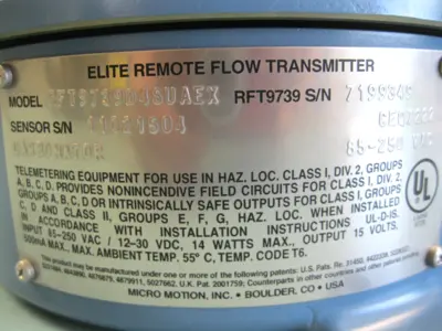 Used Micro Motion RFT9739 D4SUAEX Sensors New Hampshire US | Bitter End Trading #1452912