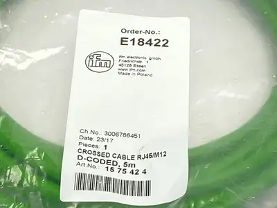 New | in-Stock IFM CROSSED CABLE RJ45/M12 D-CODE 5M 1575424 Cable & Wire | Maverick Industrial Sales #1104187