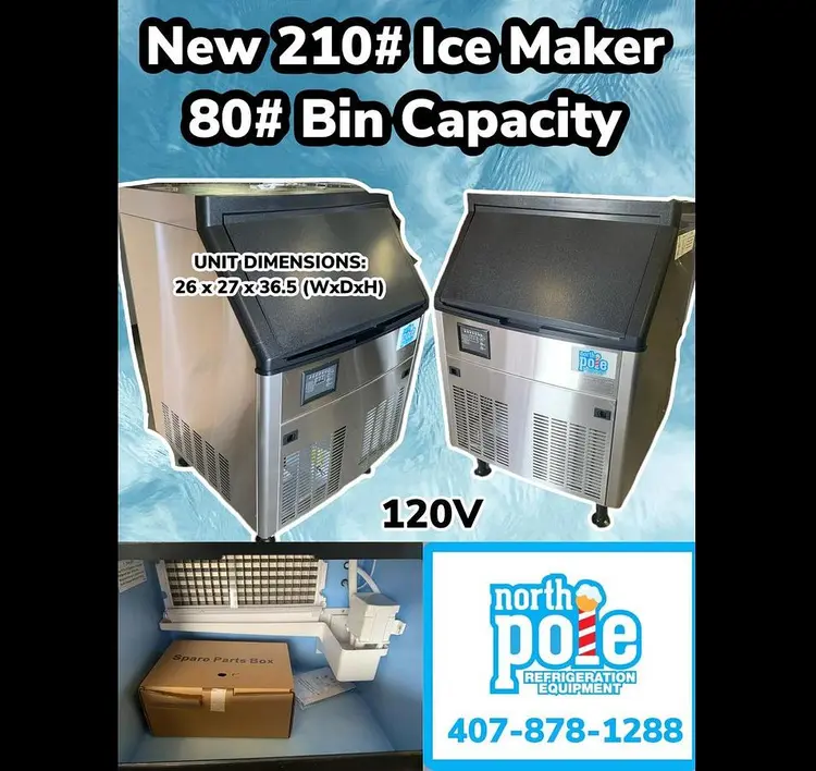 New | in-Stock NORTH POLE 210 Ice Machines Florida US | BAM Discount Restaurant Equipment #1229845