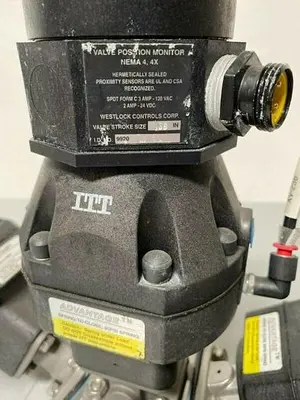 USED 3 ITT PURE-FLO A209 STAINLESS STEEL DIAPHRAGM VALVES W/ POSITION MONITOR