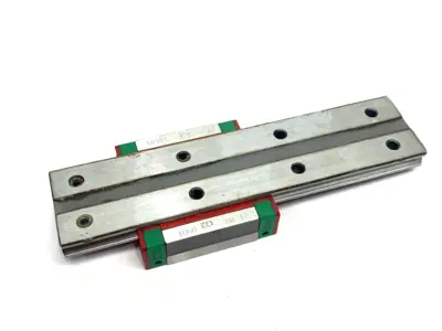 USED HIWIN LINEAR GUIDEWAY BLOCK AND RAIL, 1-BLOCK, 140MM RAIL