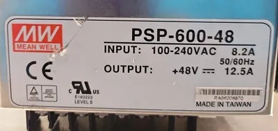 Mean Well PSP-600-48 AC/DC Single Output Enclosed Power Supply. Loc4C-17