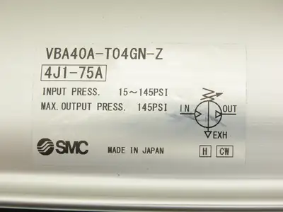 SMC VBA40A-T04GN-Z Booster Regulator 0-145psi 1/2"NPT