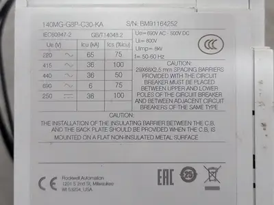 New | in-Stock ALLEN-BRADLEY 140MG-G8P-C30-KA Switchgears British Columbia CA | Lenmark #240850