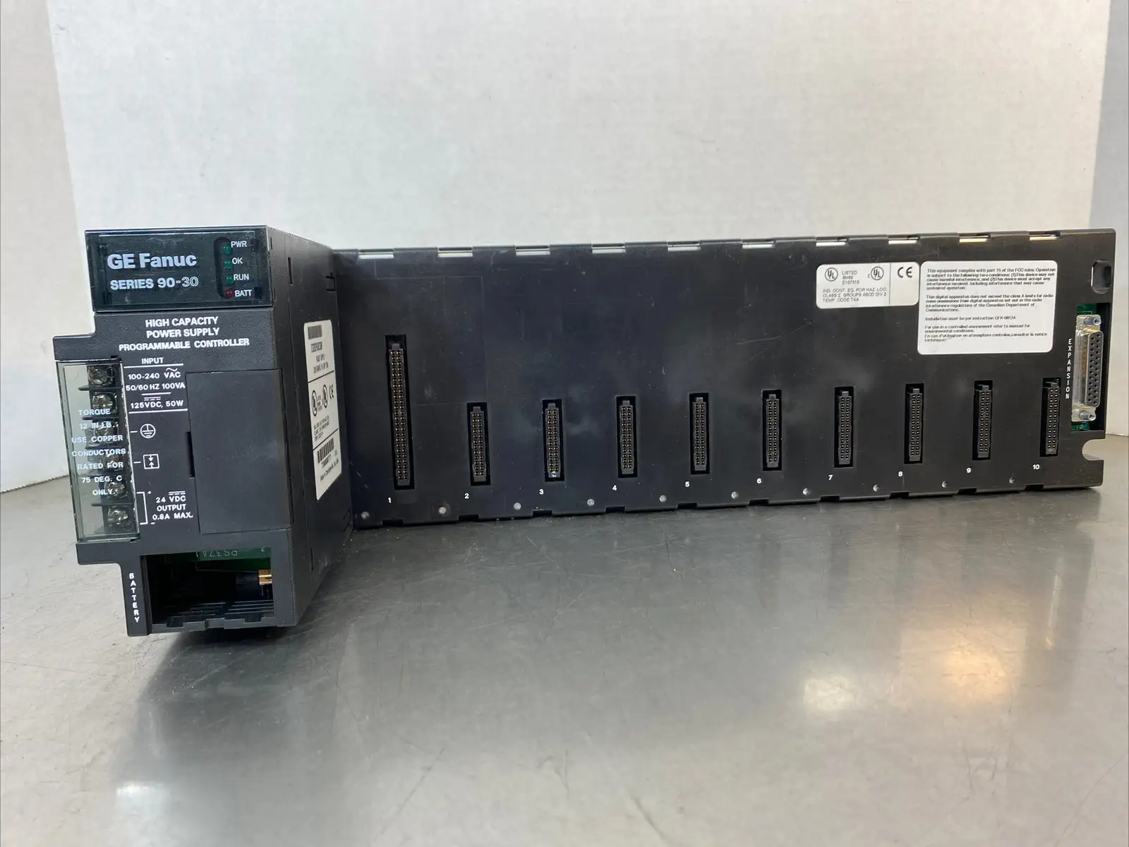 USED GE Fanuc 10 Slot PLC Backplane Rack