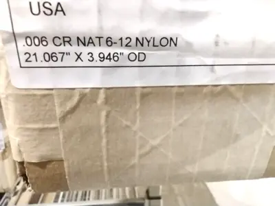 USED INDUSTRIAL BRUSH CO. .006 CR NAT 6-12 NYLON 21.067" X 3.946" OD