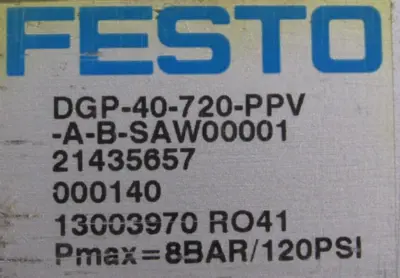 USED FESTO 21435657 LINEAR DRIVE DGP-40-720-PPV-A-B-SAW00001