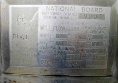 USED WILL-FLOW CORP 525 GALLONS