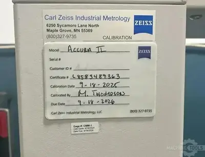 Used 2012 ZEISS ACCURA II 9.16.8 Coordinate Measuring Machines Arizona US | KD Machinery #1341540