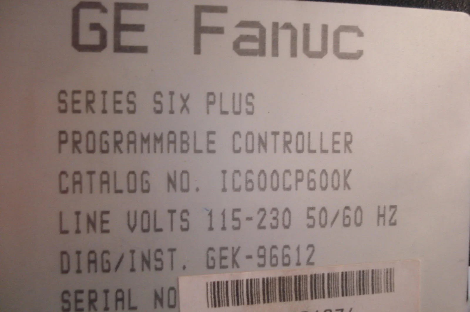 NEW GE FANUC RACK IC600CP600K
