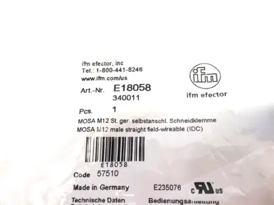 New | in-Stock ifm A-Coded Field Wireable Plug Connector M12 4-pin SSTGH040MSSFKPG Disconnects Michigan US | Maverick Industrial Sales #1391612