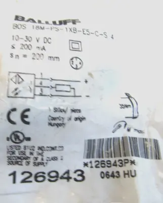 NEW BALLUFF BOS-18M-PS-1XB-E5-C-S4 SENSOR BOS18MPS1XBE5CS4