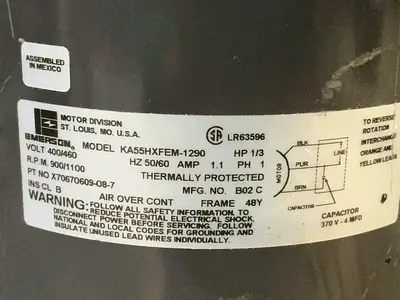 Used EMERSON KA55HXFEM1290 Motors (misc) Ohio US | HGR 24 #1556688