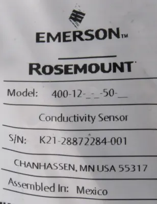 NEW ROSEMOUNT 400-12-50 CONDUCTIVITY SENSOR 4001250