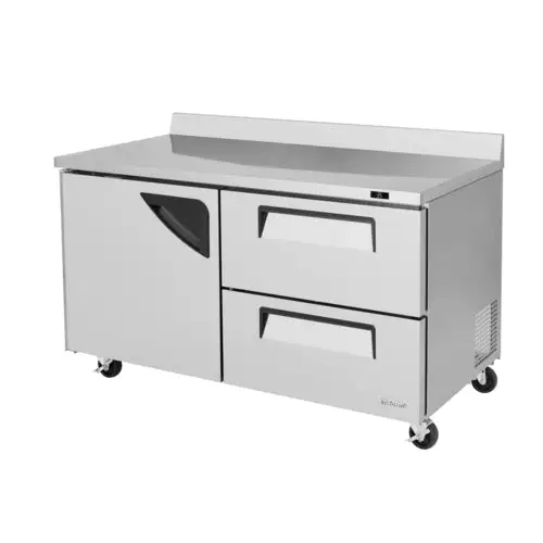 Turbo Air TWR-60SD-D2-N 60 1/4" Worktop Refrigerator w/ (2) Sections, (1) Door & (2) Drawers, 115v