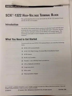 NEW NATIONAL INSTRUMENTS SCXI-1322