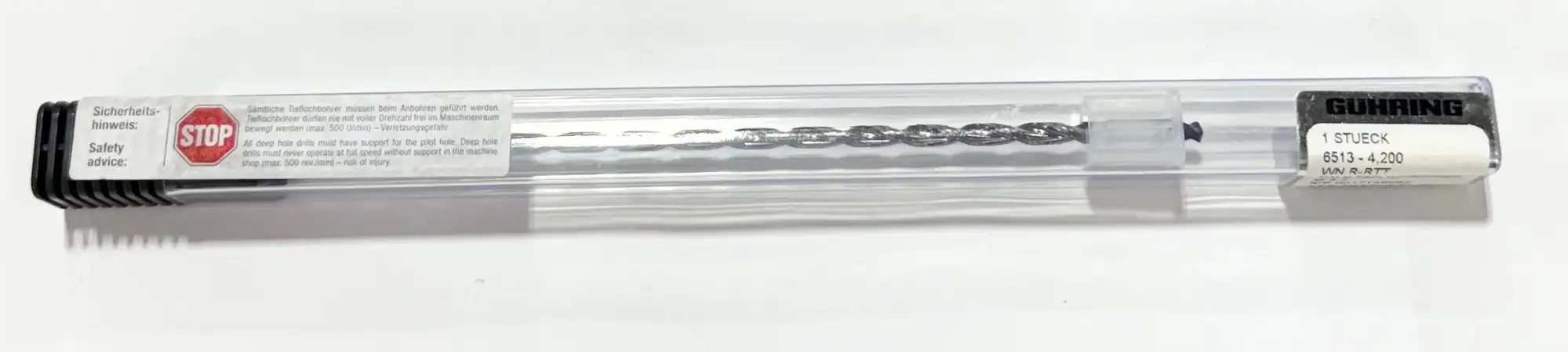 GUHRING 4.2mm Solid Carbide Drill 30xD TiAlN Coated 2 Flute Coolant Thru