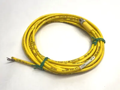 USED ALLEN-BRADLEY SINGLE-ENDED CORDSET MALE 4-PIN 5M PULLED LEADS