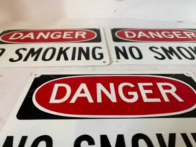 3 Heavy Metal Danger No Smoking Signs