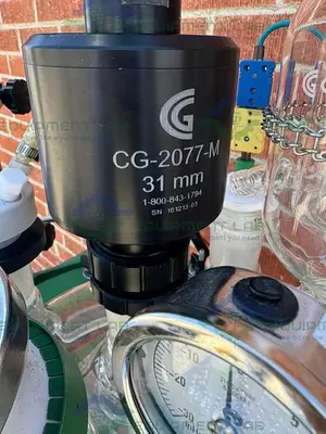 USED CHEMGLASS 100 LITER JACKETED GLASS REACTOR W/ CHEMGLASS DIGITAL OVERHEAD STIRRER